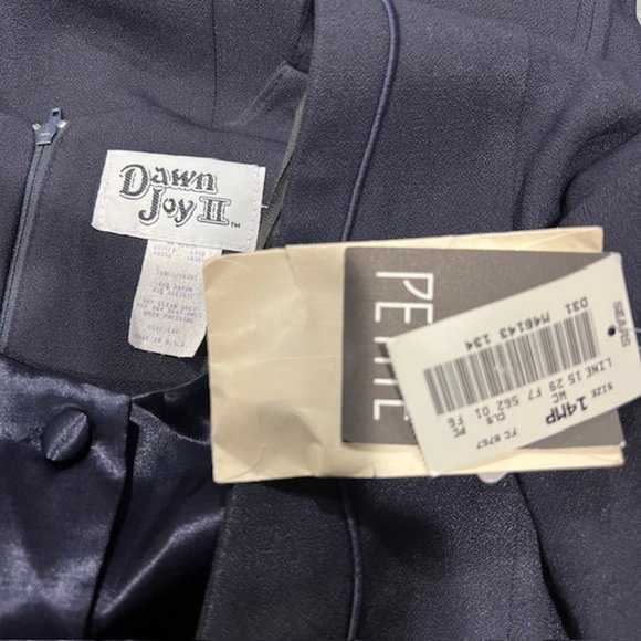 Dawn Joy II NWT Navy Faux Coat Dress Size 14P - Picture 8 of 8